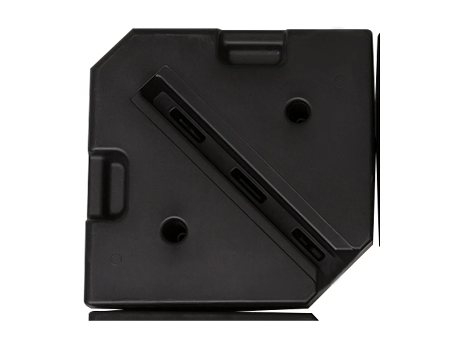 Gewicht voor 4-delige parasol, vulbaar met water 80 kg of zand 120 kg, HDPE, zwart (100x100x9,5 cm)