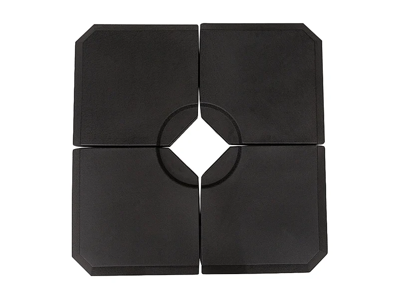 Gewicht voor 4-delige parasol, vulbaar met water 80 kg of zand 120 kg, HDPE, zwart (100x100x9,5 cm)