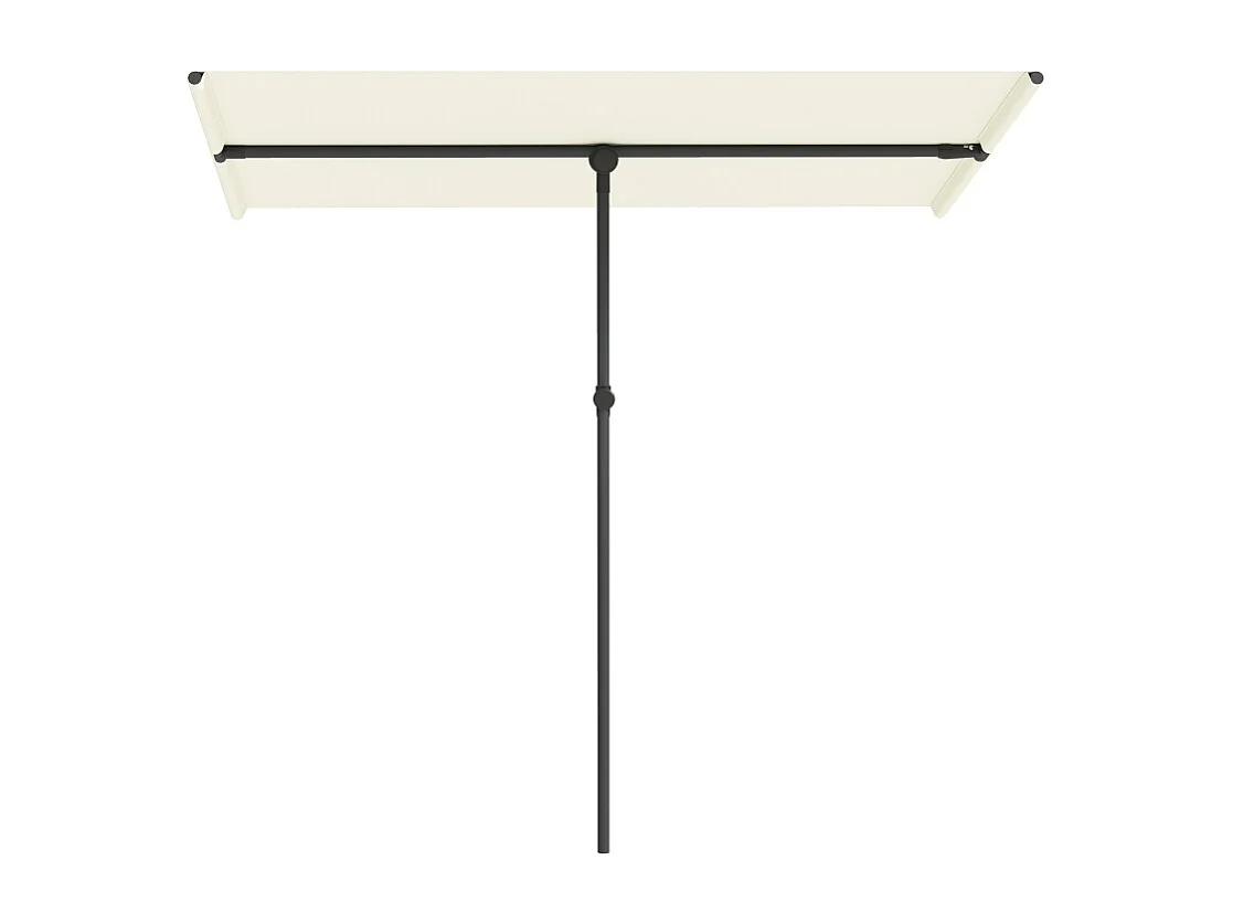 Parasol pivotant à 180°, réglable en hauteur, aluminium, beige (150x205x120-215 cm)