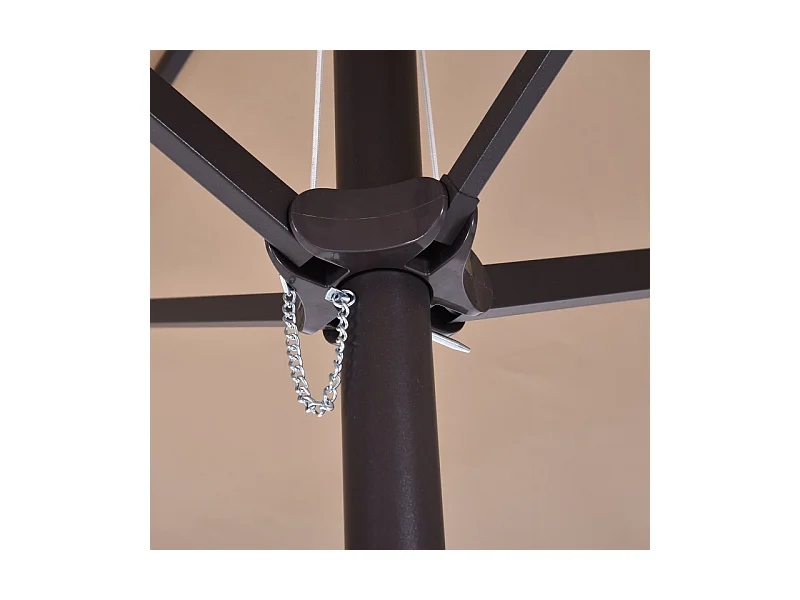 Dubbele parasol met slinger, polyester, licht koffiekleur (460x270x240 cm)