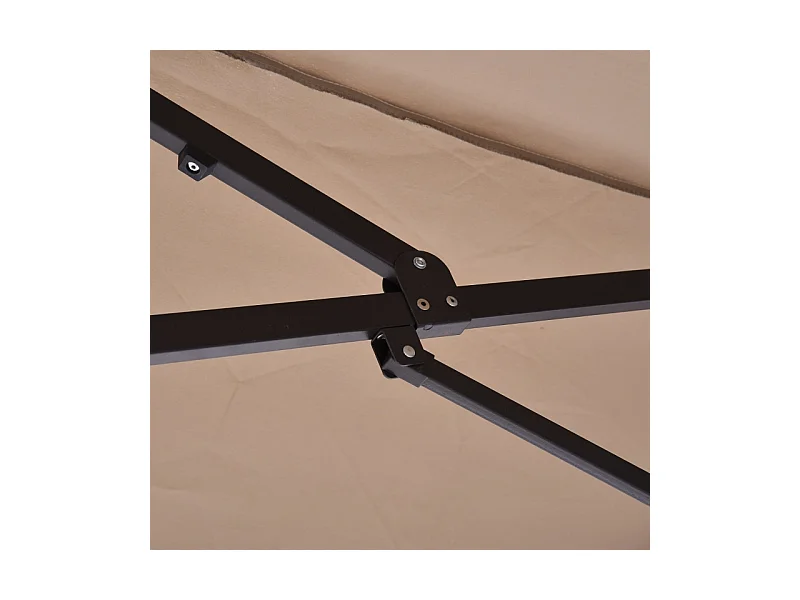 Dubbele parasol met slinger, polyester, licht koffiekleur (460x270x240 cm)