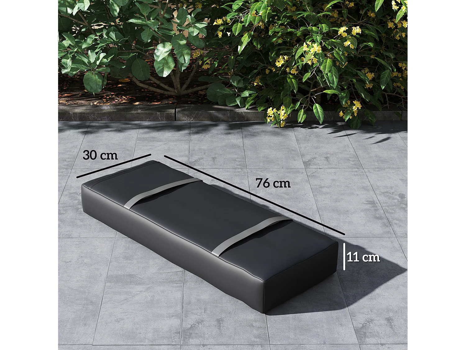 Sacchi porta-zavorra in 2 pezzi, riempibili fino a 25 kg, tessuto Oxford 600D, neri, peso per base ombrellone (76x30x11 cm)