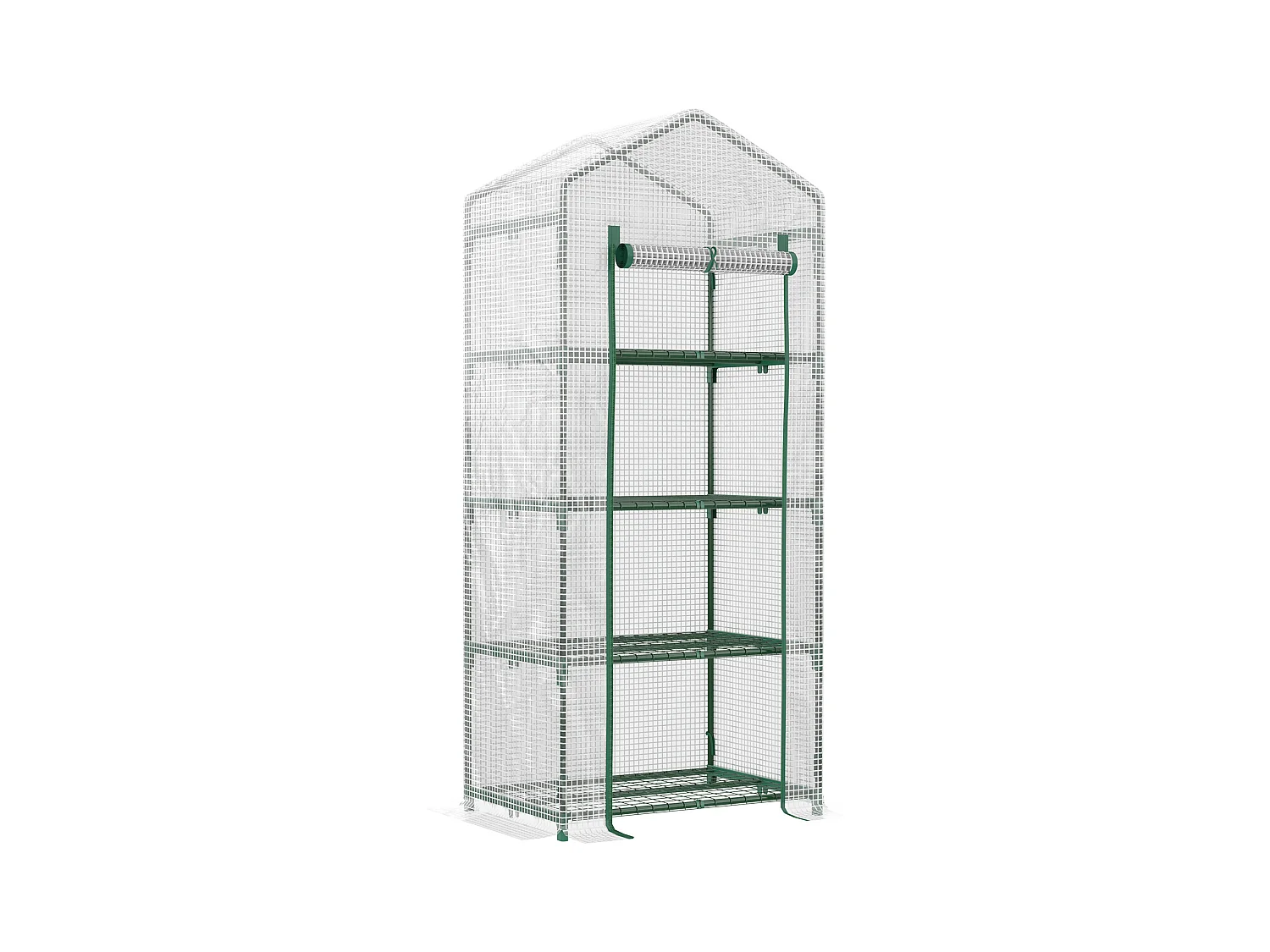 Serra per piante, con 4 ripiani, PVC, bianca (70x50x160 cm)