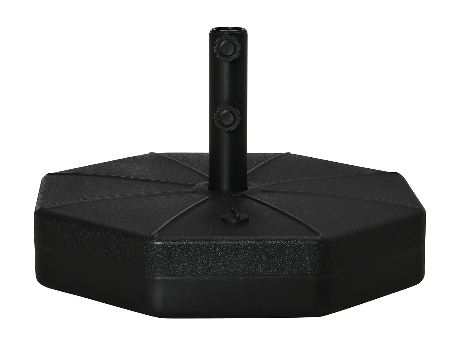 Base stabile per ombrellone, riempibile con acqua o sabbia, HDPE nero, Ø60x36cm