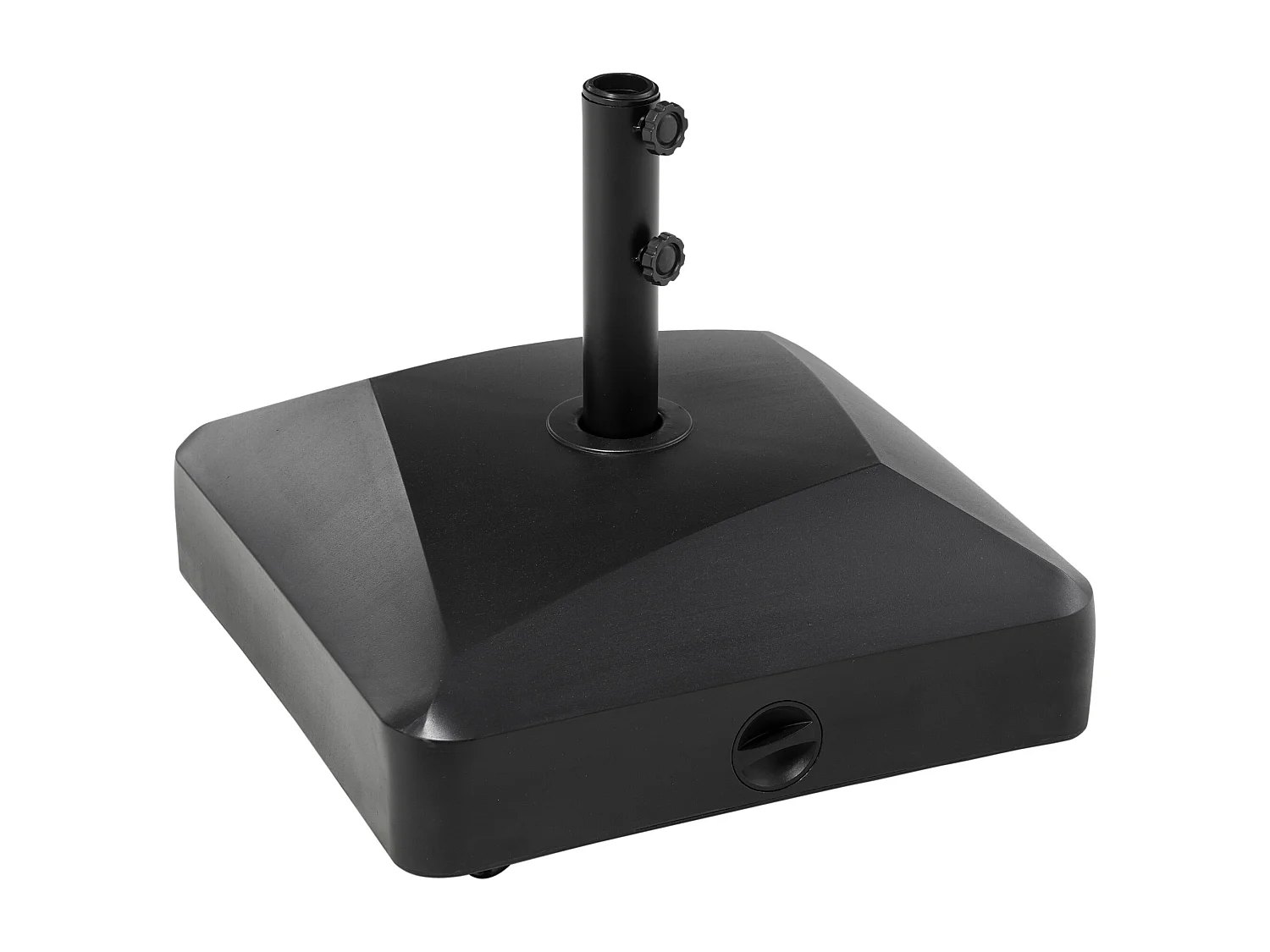 Mobiele, stabiele parasolvoet, PE en metaal, zwart (54,5x54,5x48cm)