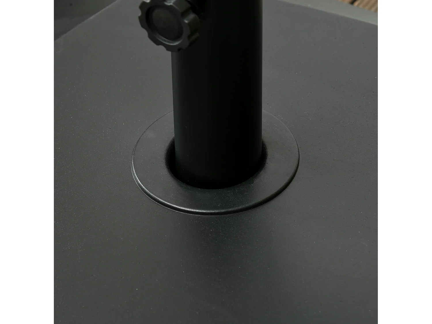 Mobiele, stabiele parasolvoet, PE en metaal, zwart (54,5x54,5x48cm)