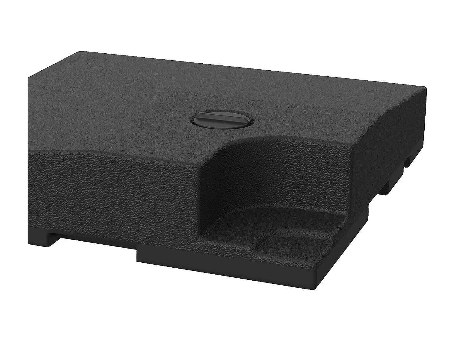 Parasolgewicht 4-delig, vulbaar met zand of water, HDPE, zwart (51x51x12 cm)