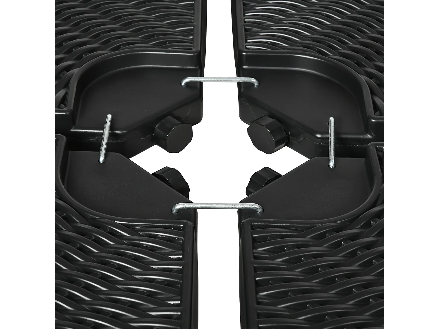 Gewicht voor kruisvoetparasol, 52 kg water of 68 kg zand, weerbestendig HDPE, zwart (100x100x8 cm)