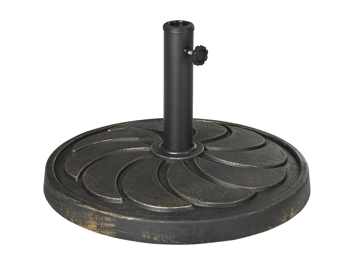 Hars parasolvoet, voor Ø38/48 mm stang, rond, brons (53,5x53,5x33 cm)