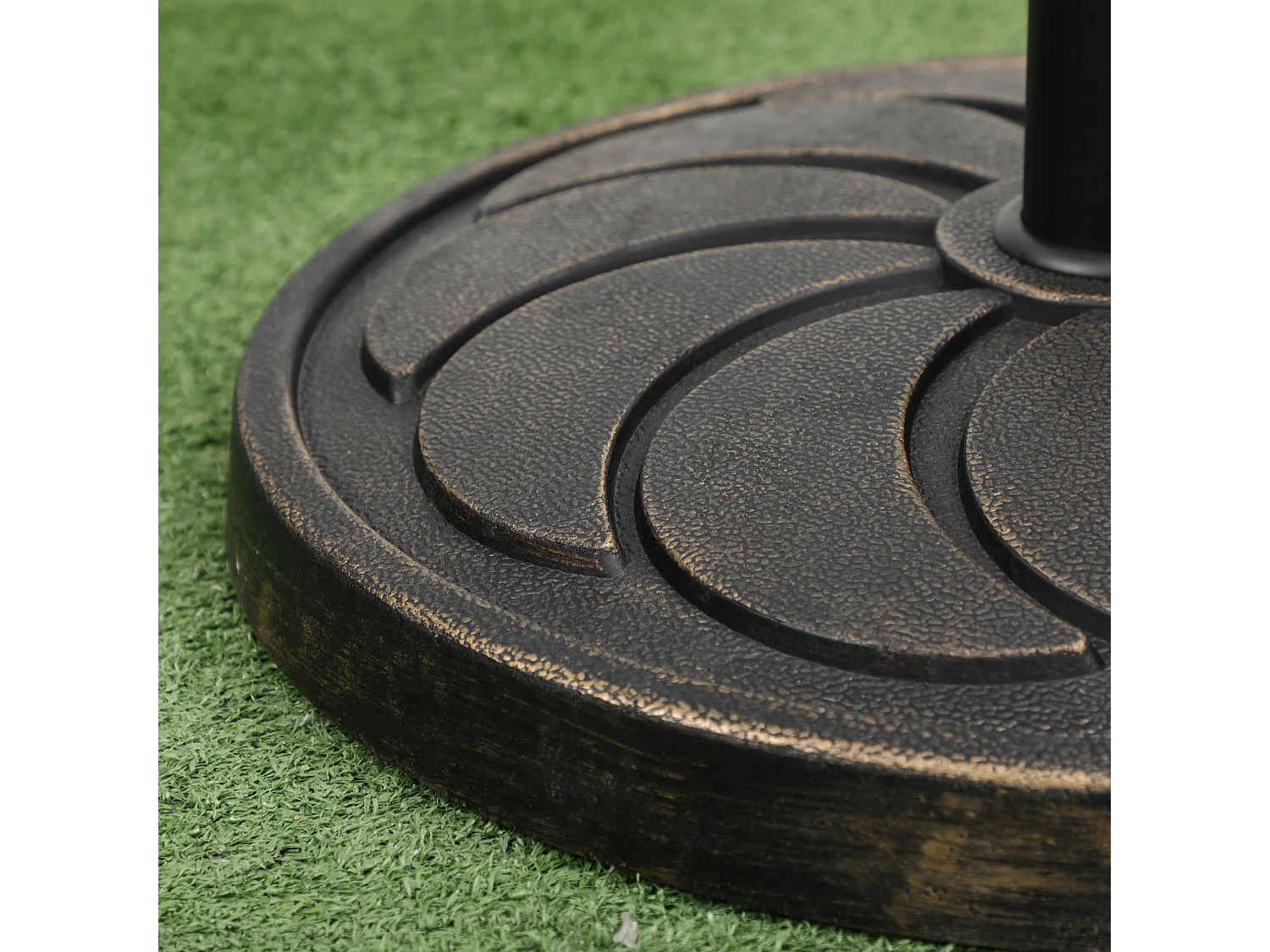 Hars parasolvoet, voor Ø38/48 mm stang, rond, brons (53,5x53,5x33 cm)