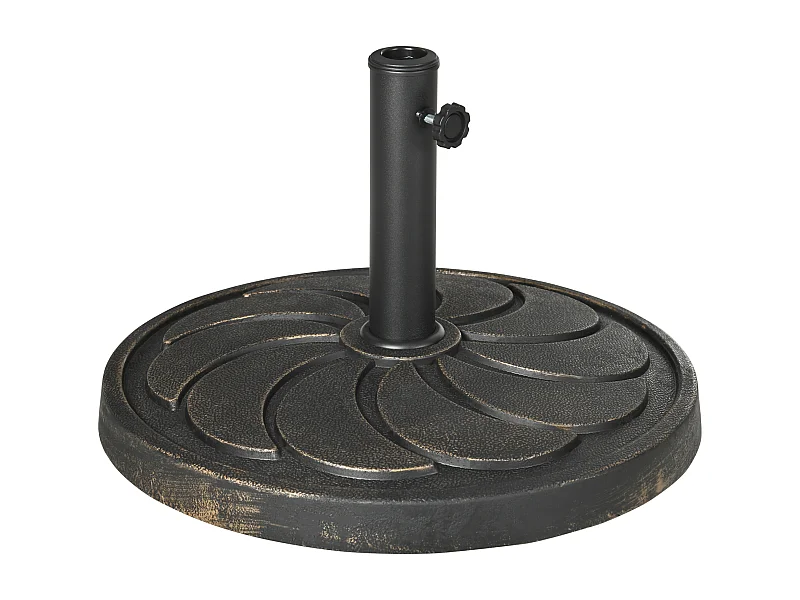 Hars parasolvoet, voor Ø38/48 mm stang, rond, brons (53,5x53,5x33 cm)