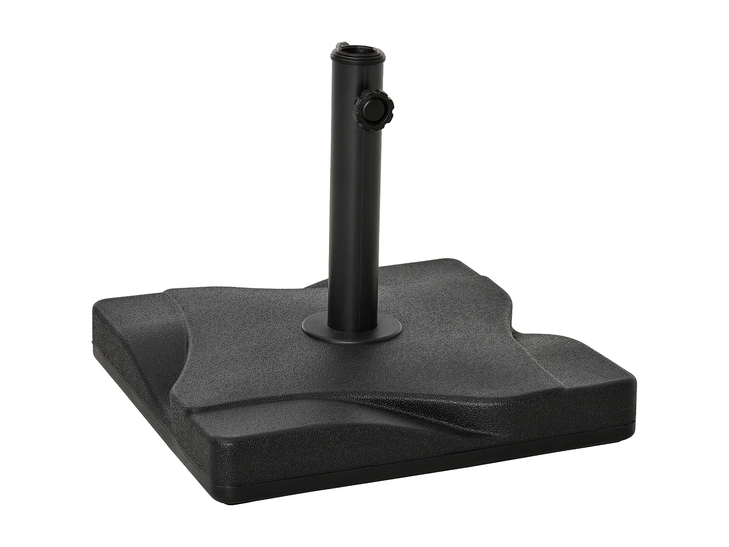 Stabiele, verstelbare HDPE cementen parasolvoet, zwart (41,5x41,5x33cm)