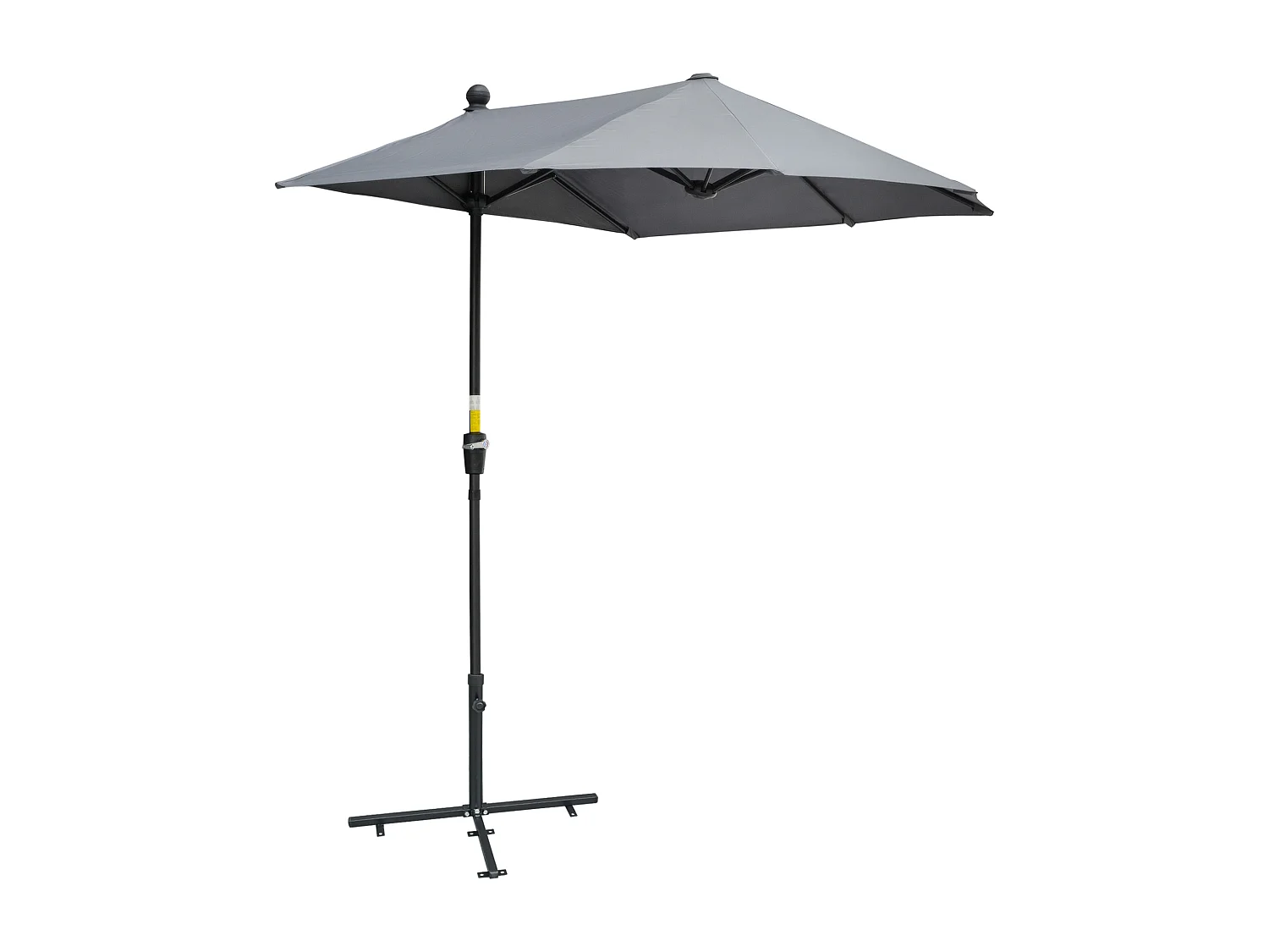 Halfronde parasol met standaard, polyester, donkergrijs (190x200x240 cm)