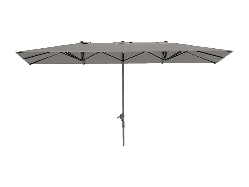 Dubbele parasol met slinger, UV-bescherming 50+, aluminium, donkergrijs (451x264x264 cm)