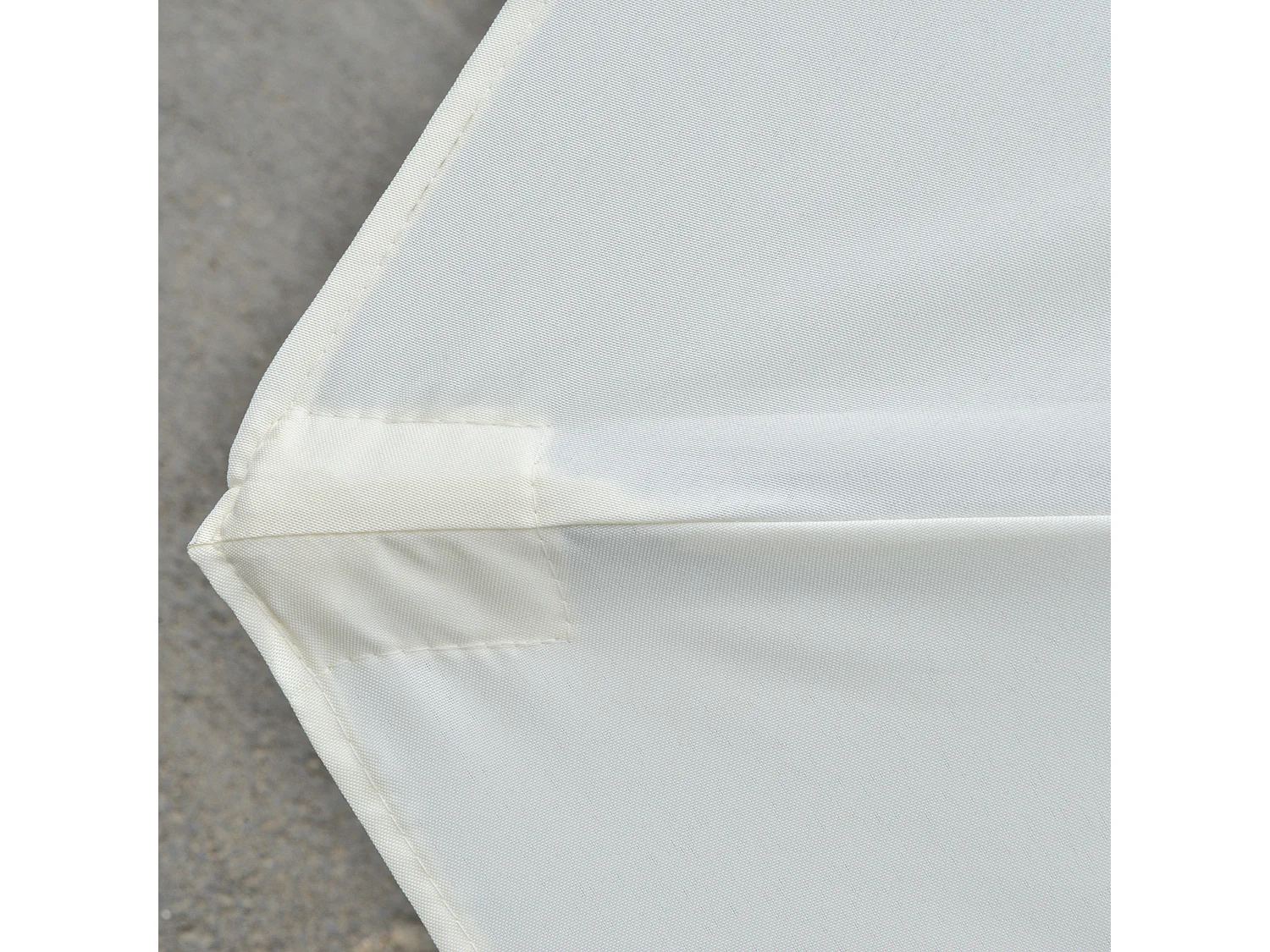 Dubbele parasol met solar LED, aluminium, zwart en crème (450x265x240 cm)