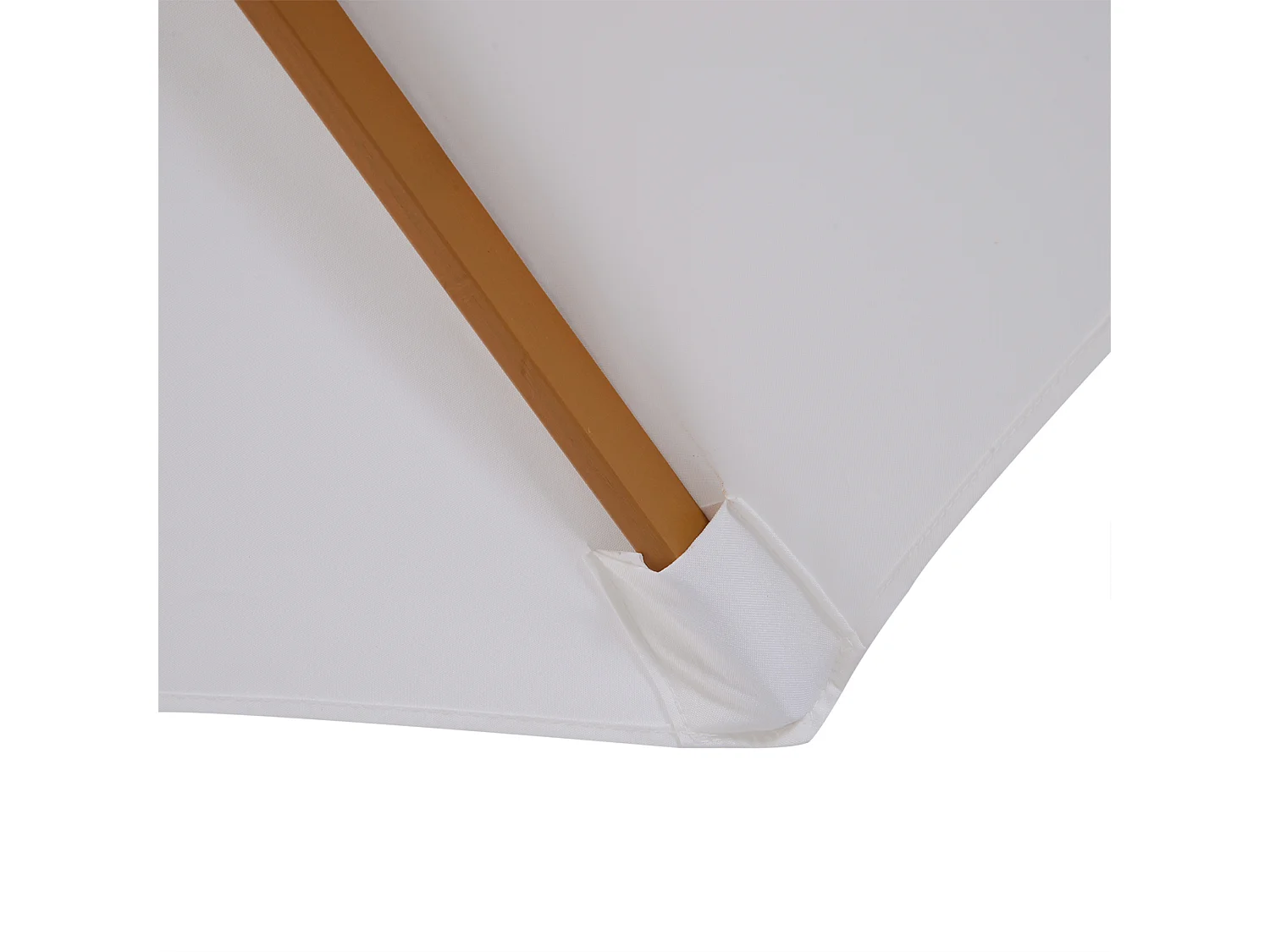 Sombrilla de madera, 300 cm, con mecanismo de elevación, bambú, color crema (300x300x250 cm)