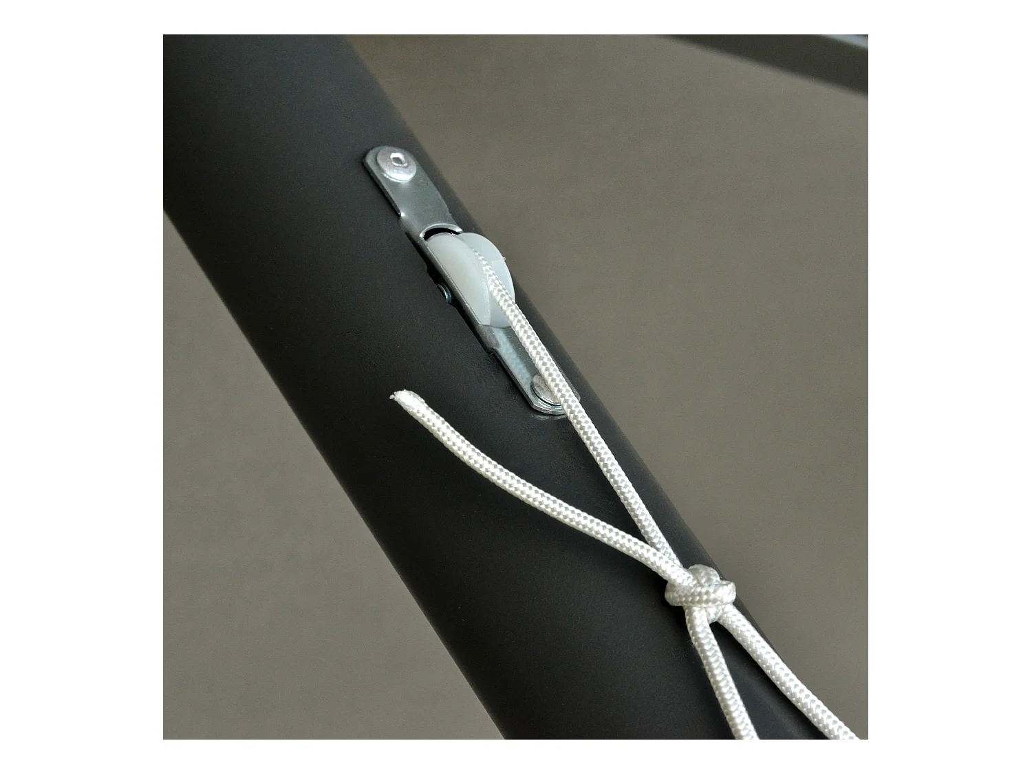 Dubbele parasol met LED, metaal, donkergrijs, met slinger, voor terras (440x260x240 cm)