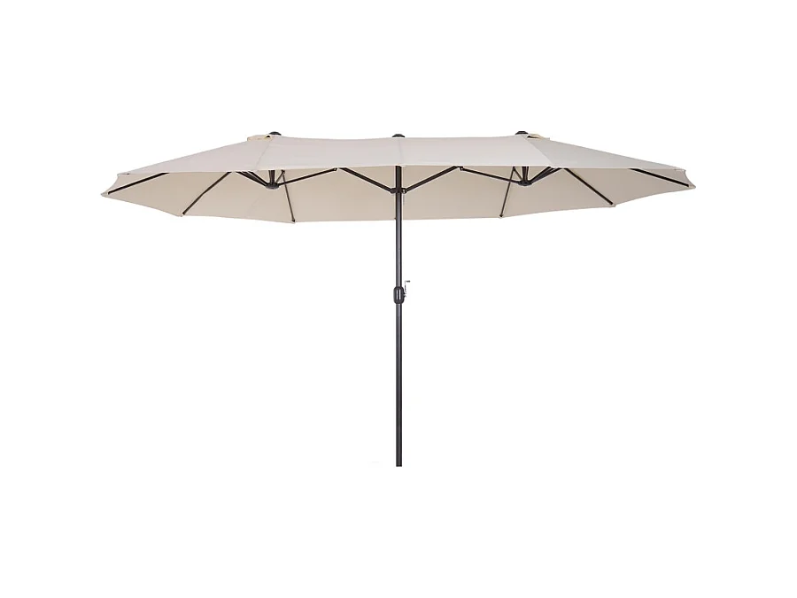 Dubbele parasol met slinger, polyester, beige (455x270x240 cm)