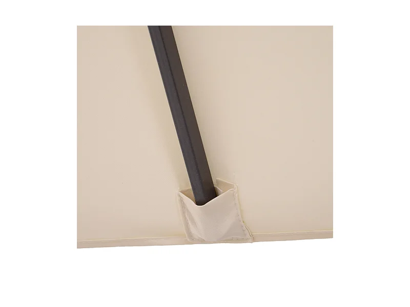 Dubbele parasol met slinger, polyester, beige (455x270x240 cm)