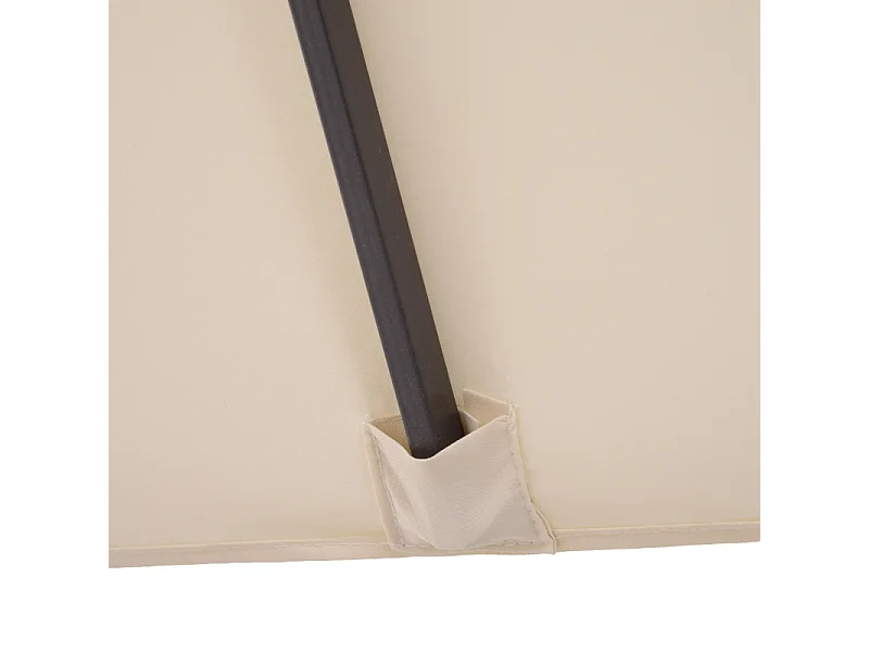 Dubbele parasol met slinger, polyester, beige (455x270x240 cm)