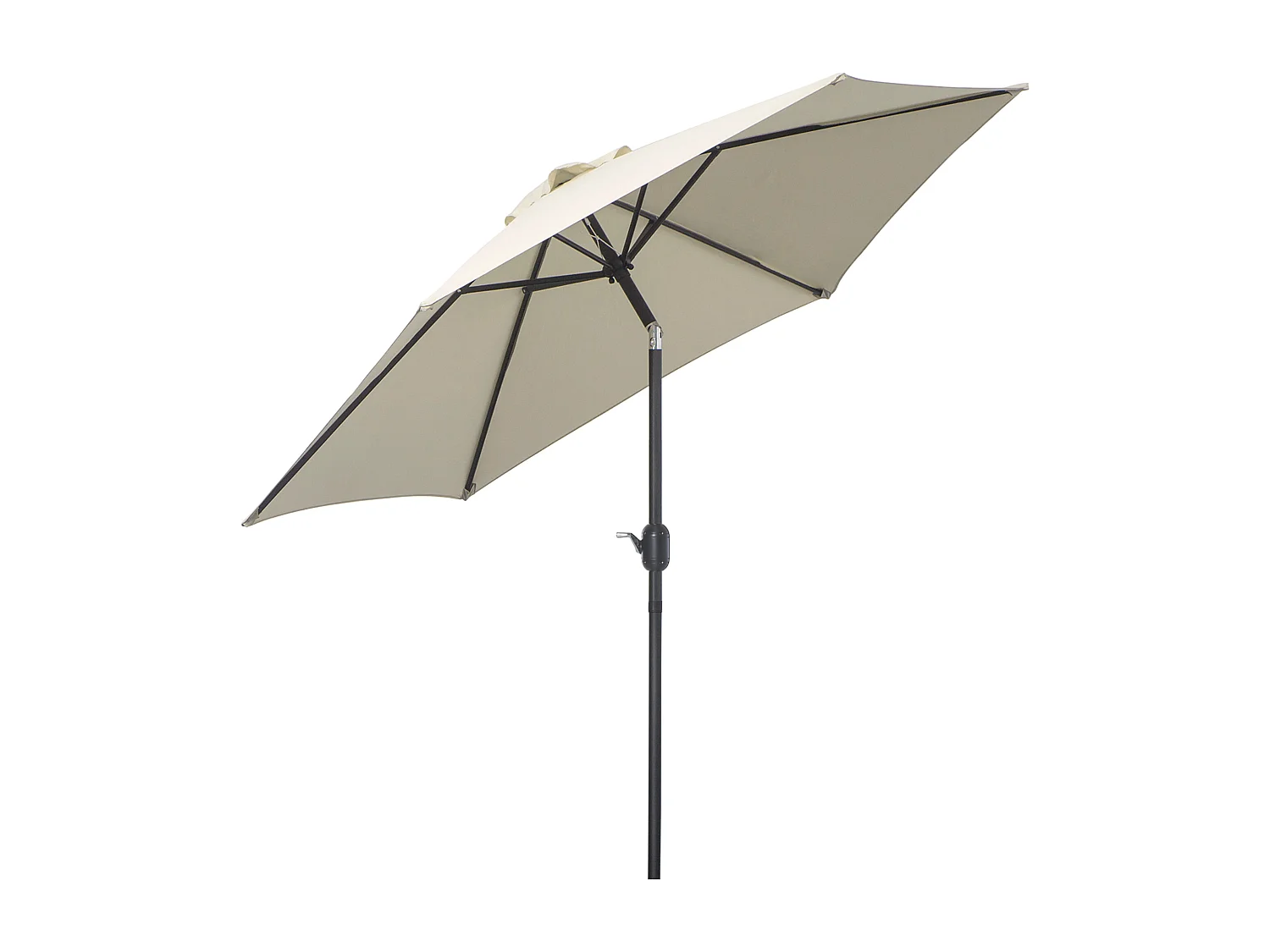 Parasol inclinable avec manivelle, aluminium, polyester 180 g/m², beige (2,6x2,6x2,35 m)
