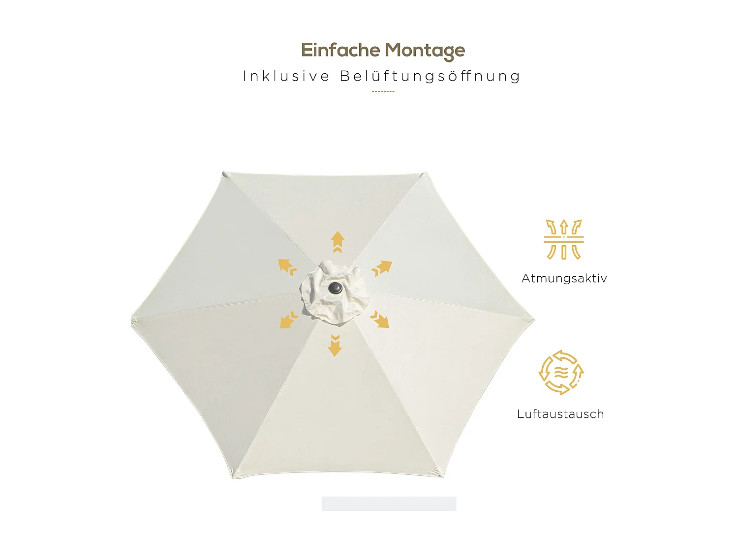 Parasol inclinable avec manivelle, aluminium, polyester 180 g/m², beige (2,6x2,6x2,35 m)