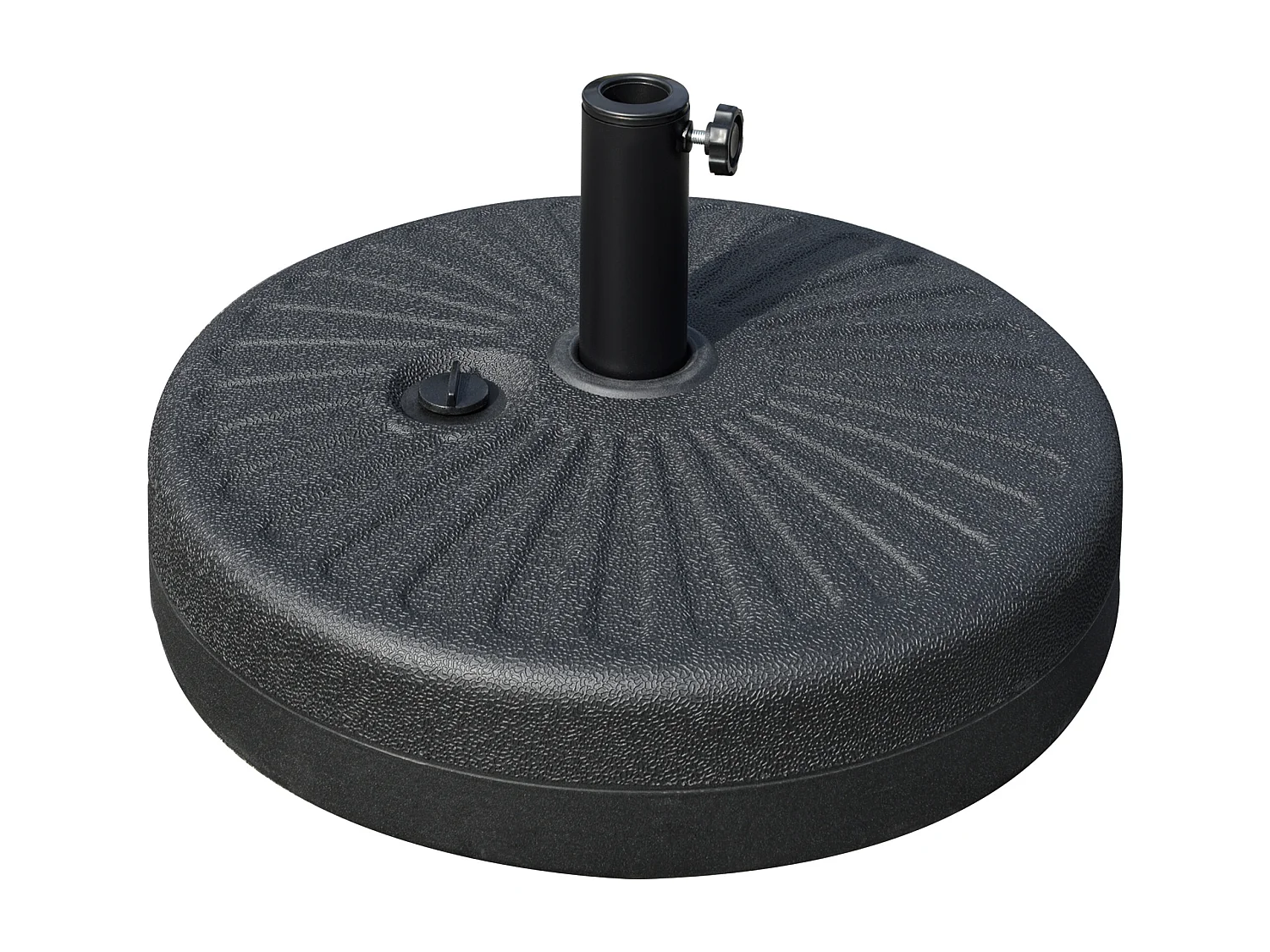 Parasolvoet 22 kg, voor palen Ø38/48 mm, zwart beton, stabiel en weerbestendig (51x51x12 cm)