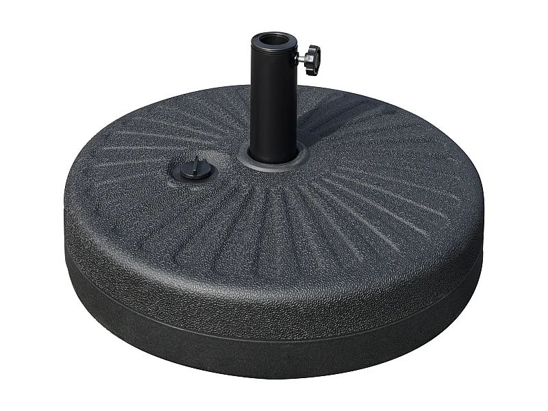 Parasolvoet 22 kg, voor palen Ø38/48 mm, zwart beton, stabiel en weerbestendig (51x51x12 cm)