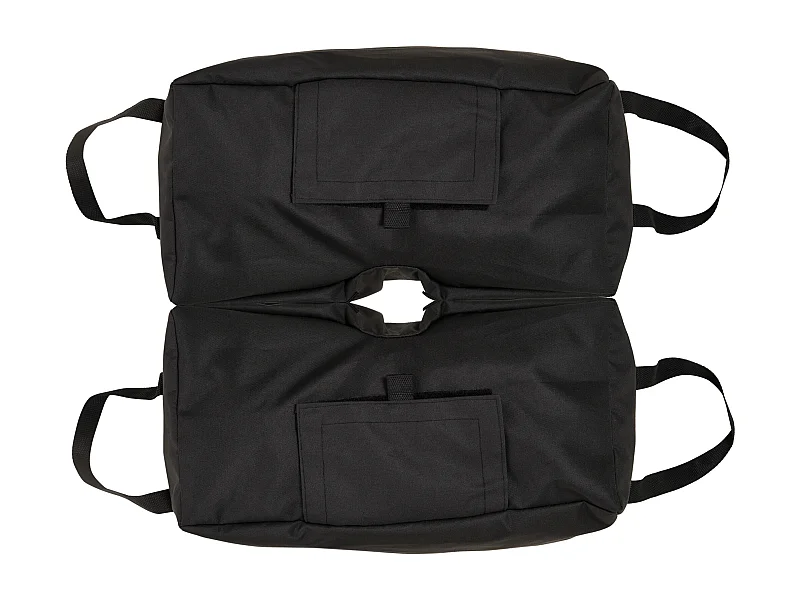 Parasolstandaard zandzak, 2 vulbare zakken 50kg, Oxford stof, zwart (50x50x18 cm)