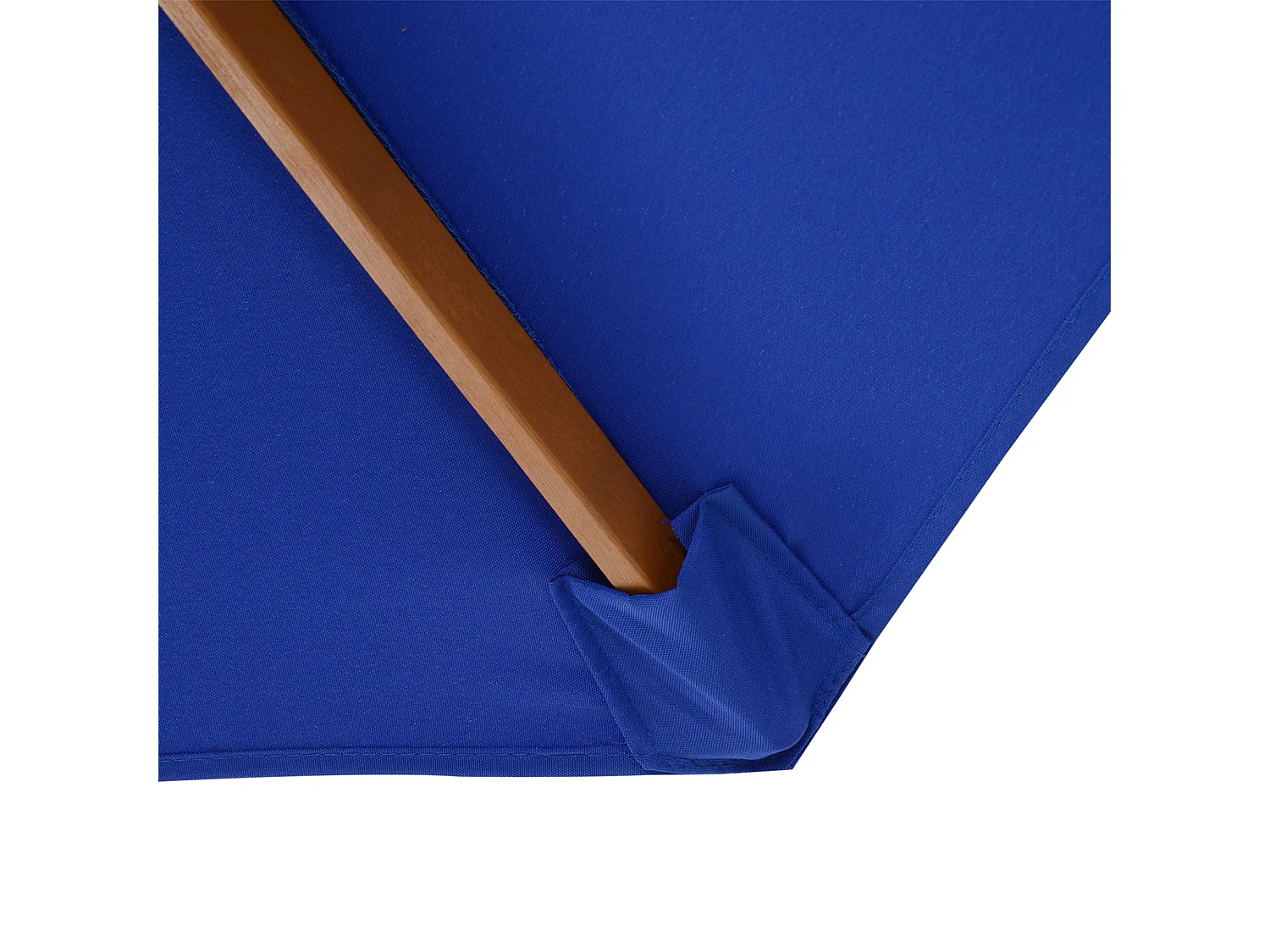 Sombrilla voladiza para balcón, lona de poliéster impermeable, estructura de madera de bambú, color azul (300x300x250cm)