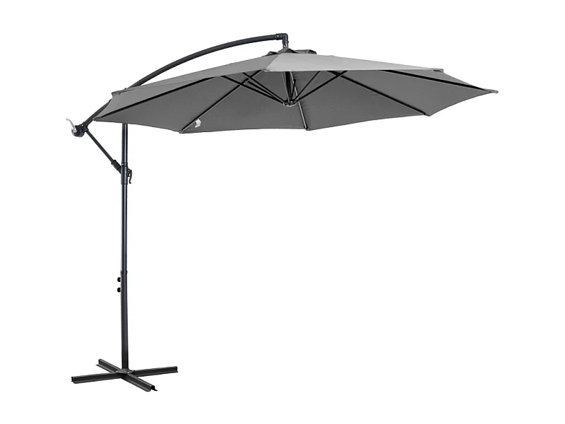 Parasol met slinger, met stalen structuur, polyesterstof, grijs (295x245x250 cm)