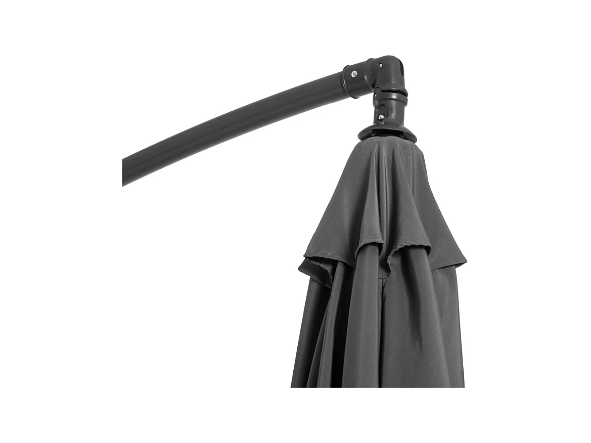 Parasol met slinger, met stalen structuur, polyesterstof, grijs (295x245x250 cm)