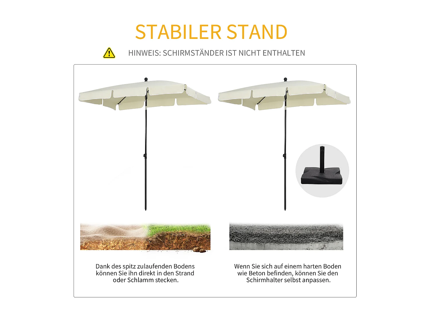 Kantelbare parasol, UV-bescherming, aluminium hout, crème en zwart (200x130x245 cm)