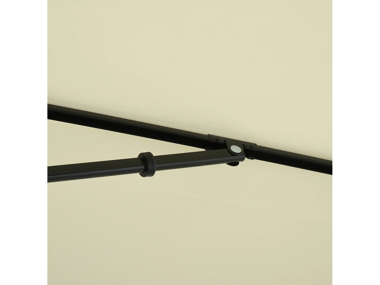 Kantelbare parasol, UV-bescherming, aluminium hout, crème en zwart (200x130x245 cm)