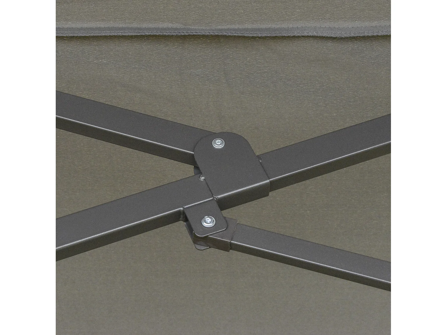 Dubbele tuinparasol met slinger, staal, donkergrijs, 460 x 270 x 240 cm (totale afmetingen)