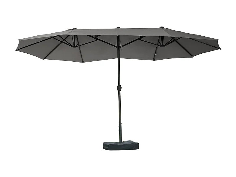 Dubbele tuinparasol met slinger, staal, donkergrijs, 460 x 270 x 240 cm (totale afmetingen)