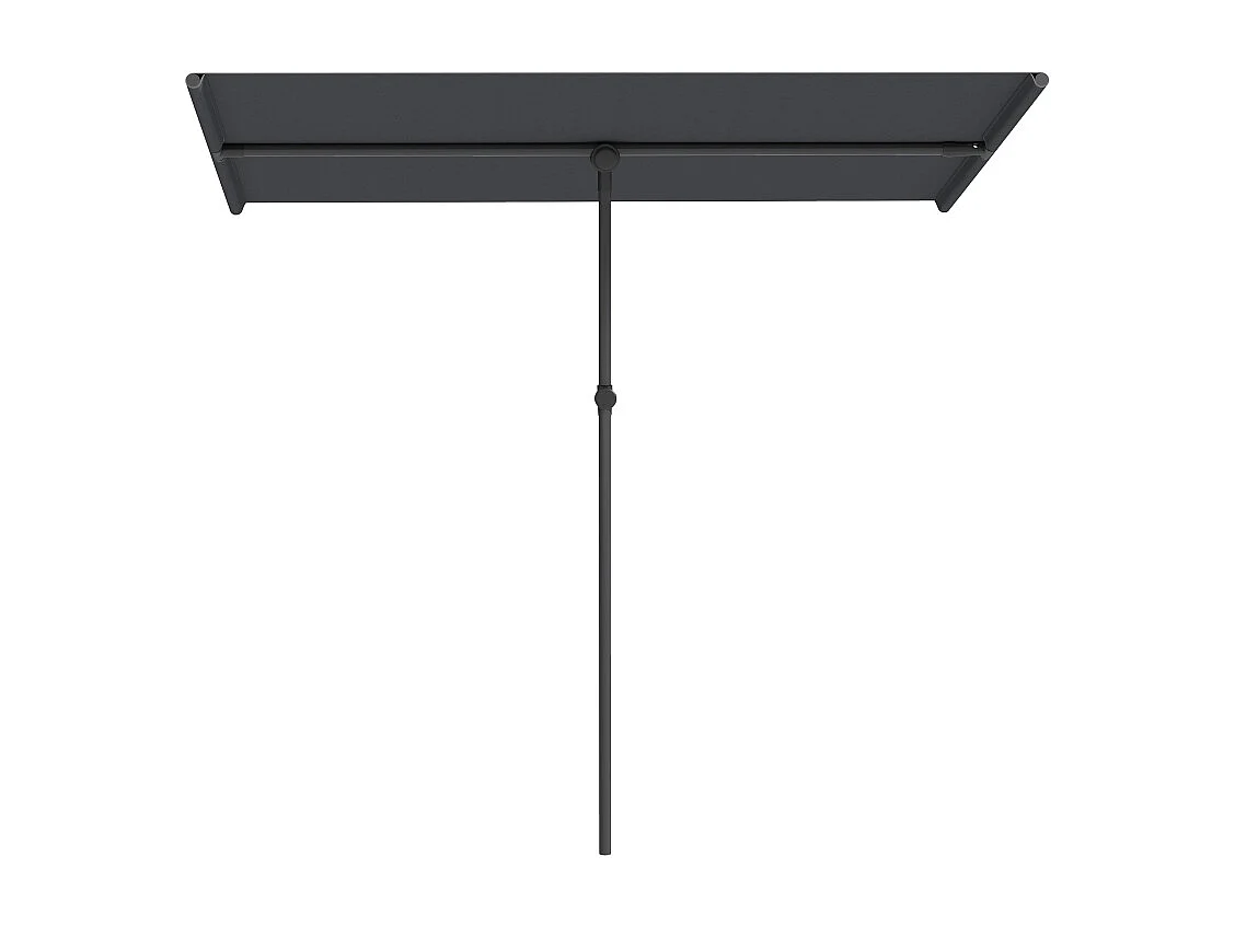 Parasol inclinable 180° et réglable en hauteur, parasol de jardin avec mât en aluminium, protection UV, gris (150x205x120-215 cm)