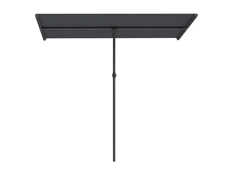 Parasol de jardín inclinable 180° y regulable en altura, con mástil de aluminio, protección UV, gris (150x205x120-215 cm)