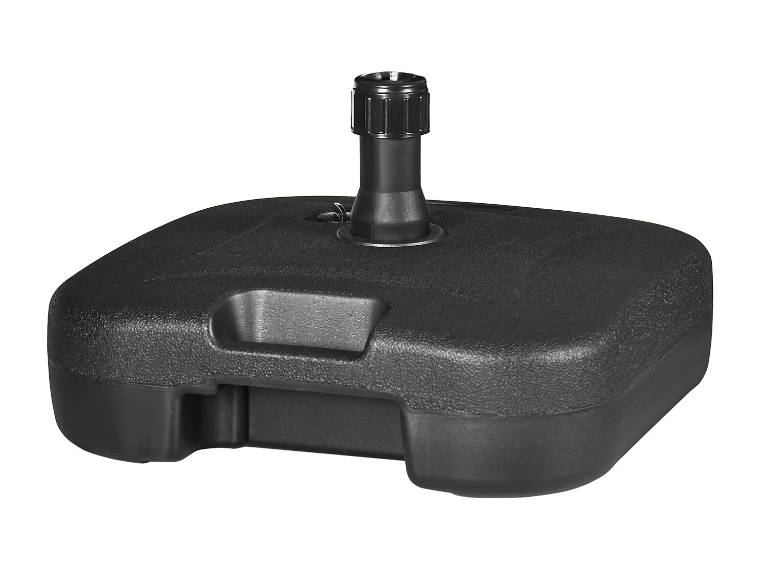 Parasolvoet met zand of water, zwart, kunststof, stabiel tot 30 kg (46x45x26 cm)