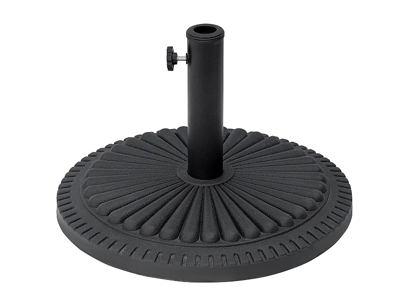 Parasolstandaard met betonnen voet, metaal, zwart (Ø49x32 cm)