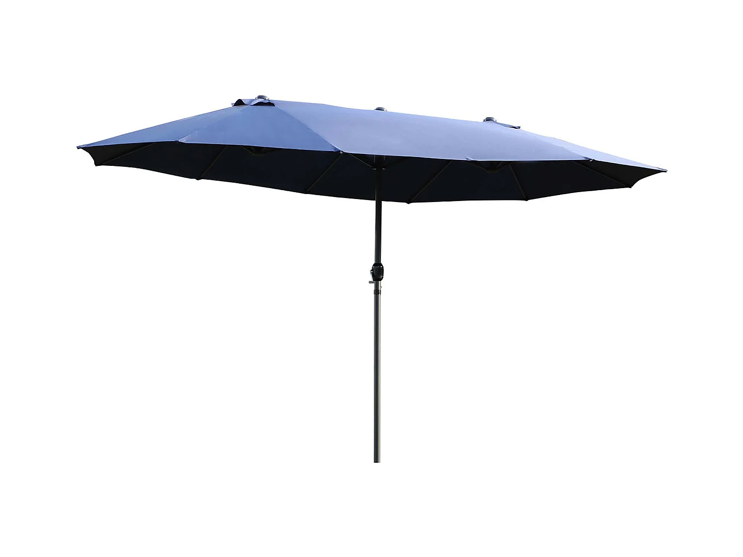 Dubbele parasol met slinger, tuinparasol, terrasparasol, blauw, staal (460x270x240 cm)