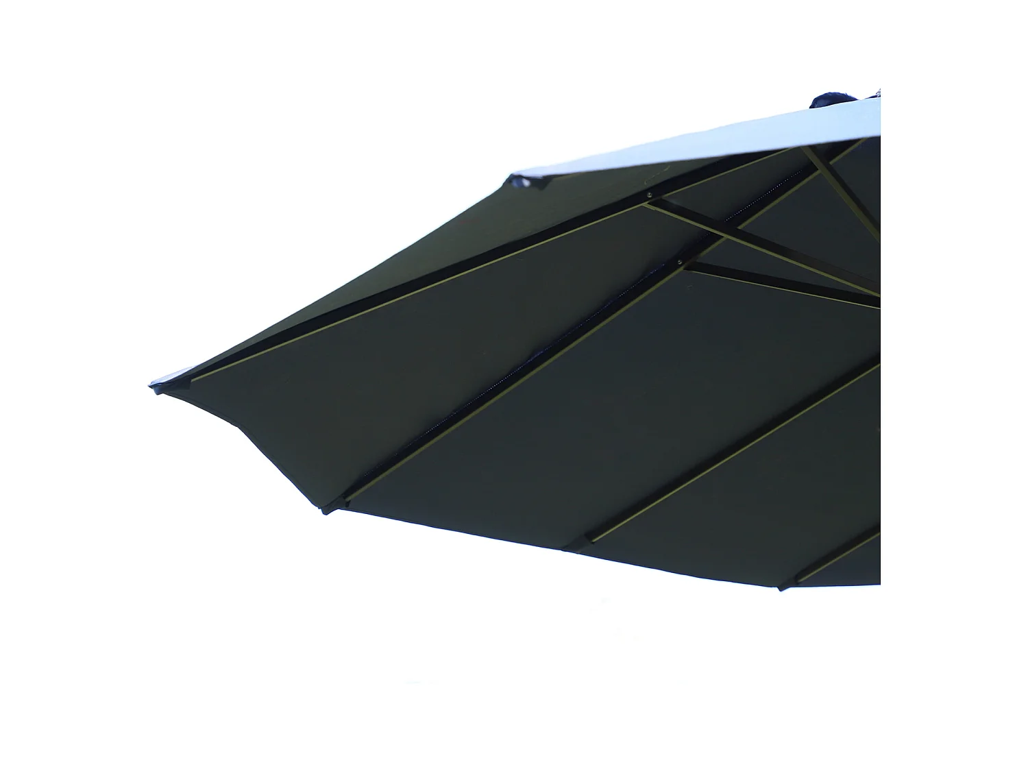 Dubbele parasol met slinger, tuinparasol, terrasparasol, blauw, staal (460x270x240 cm)