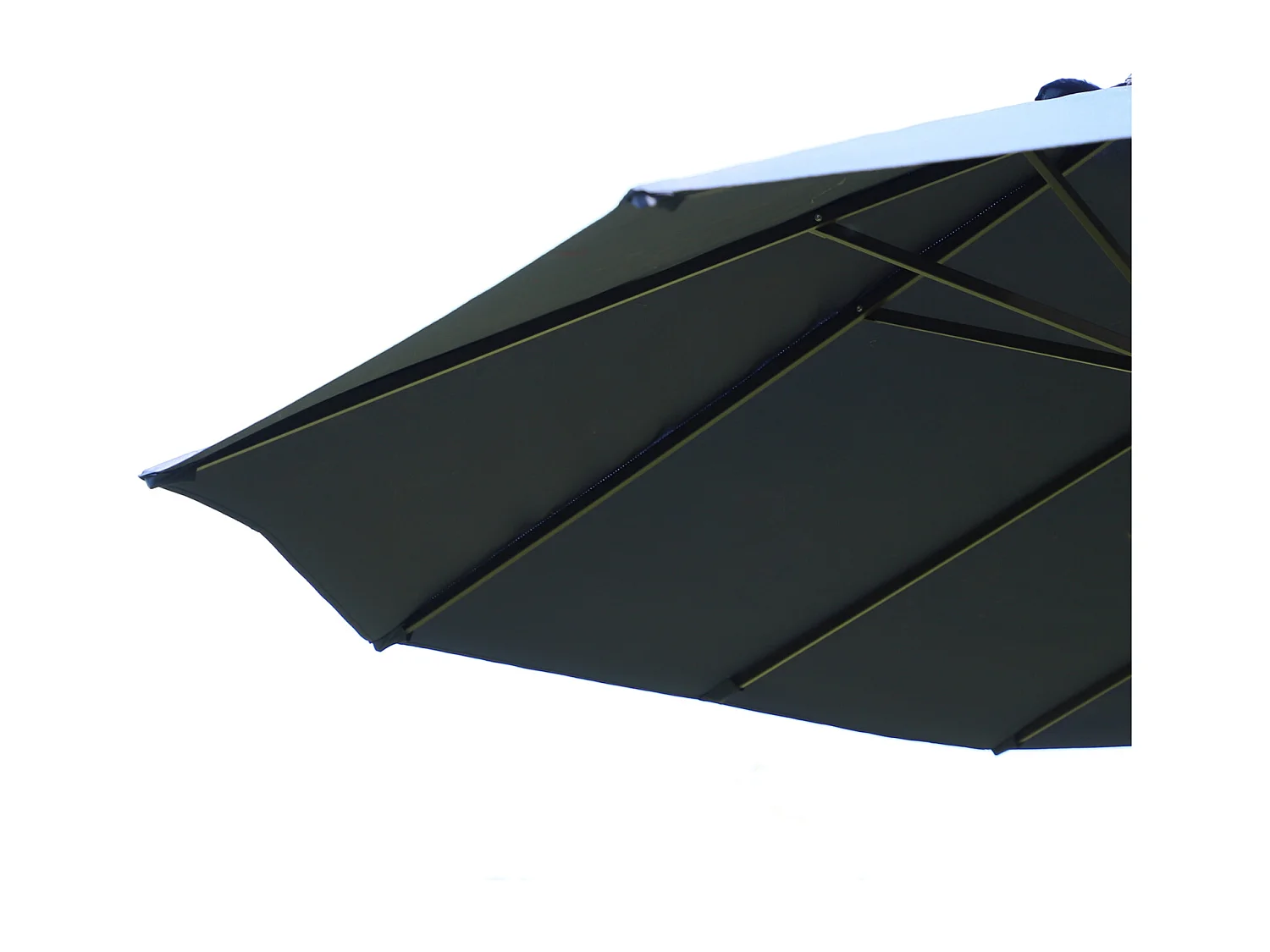 Parasol double avec manivelle, parasol de jardin, parasol de terrasse, bleu, en acier (460x270x240 cm)