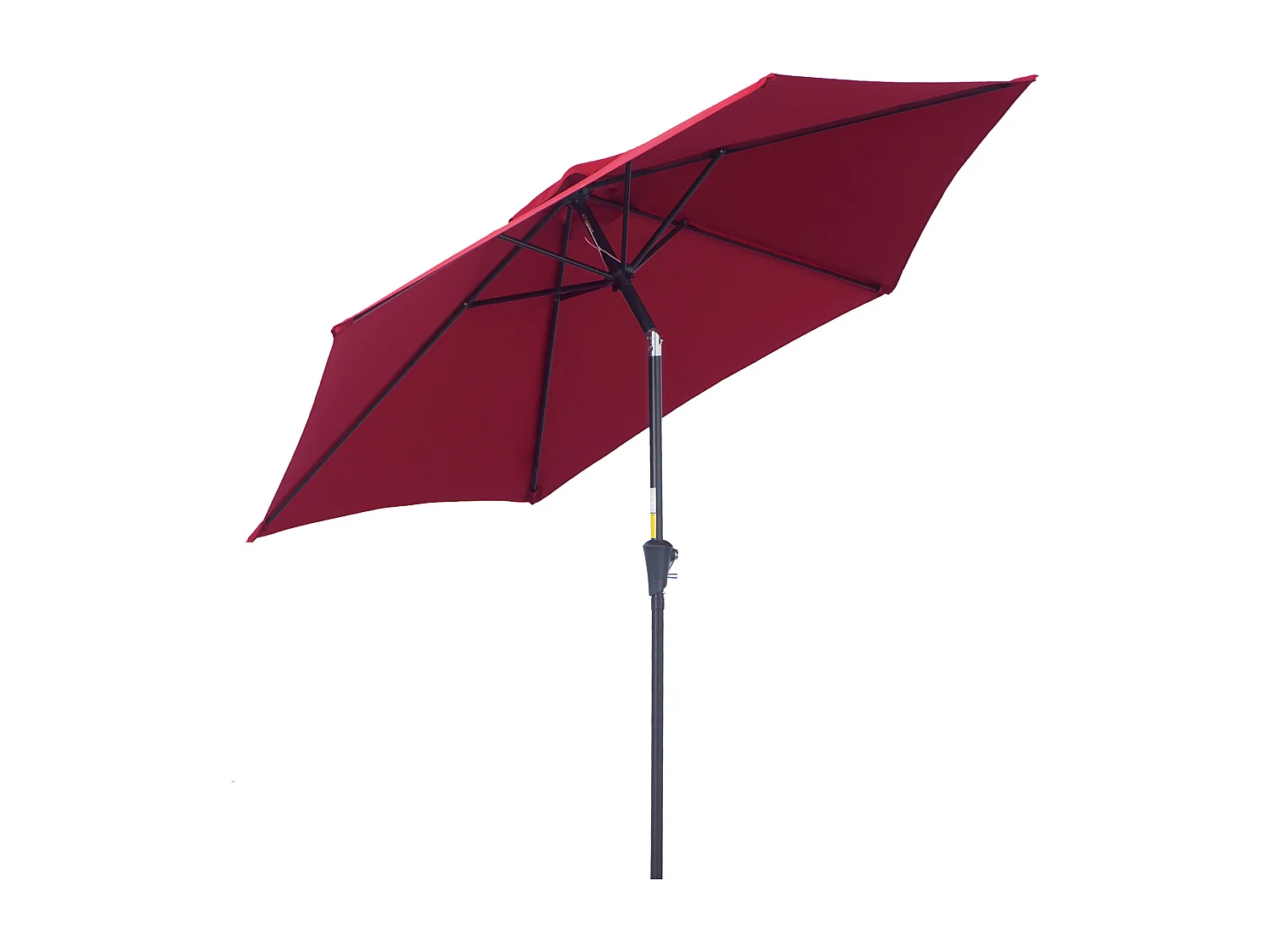 Kantelbare parasol met slinger, aluminium, 180 g/m² polyester, rood (Ø2,6xH2,35 m)