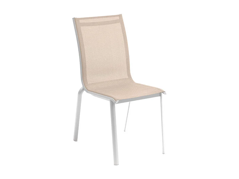 Chaise empilable Axant lin et blanc Hespéride