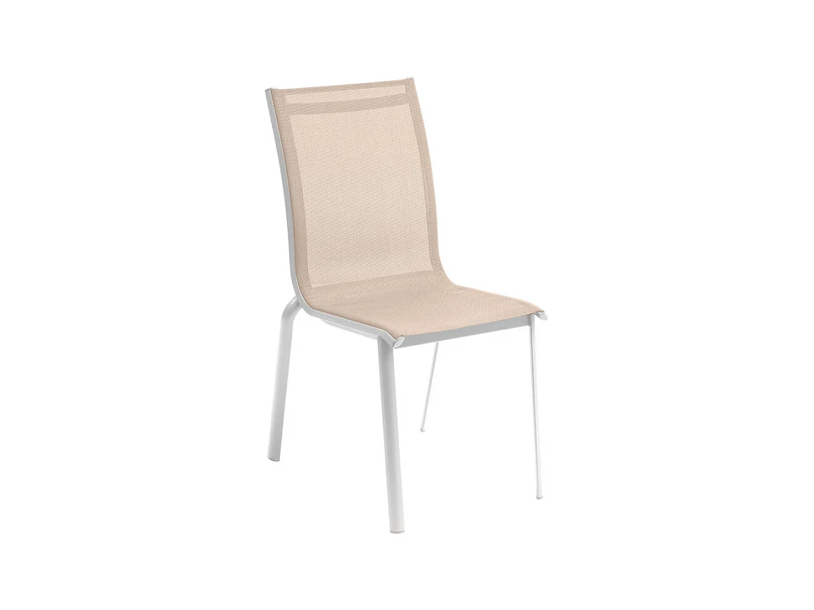 Chaise empilable Axant lin et blanc Hespéride