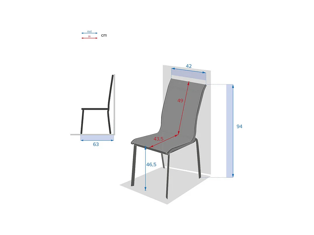 Chaise empilable Axant lin et blanc Hespéride
