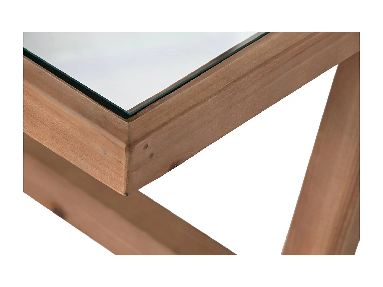 Table basse en verre et bois épicéa élégance naturelle