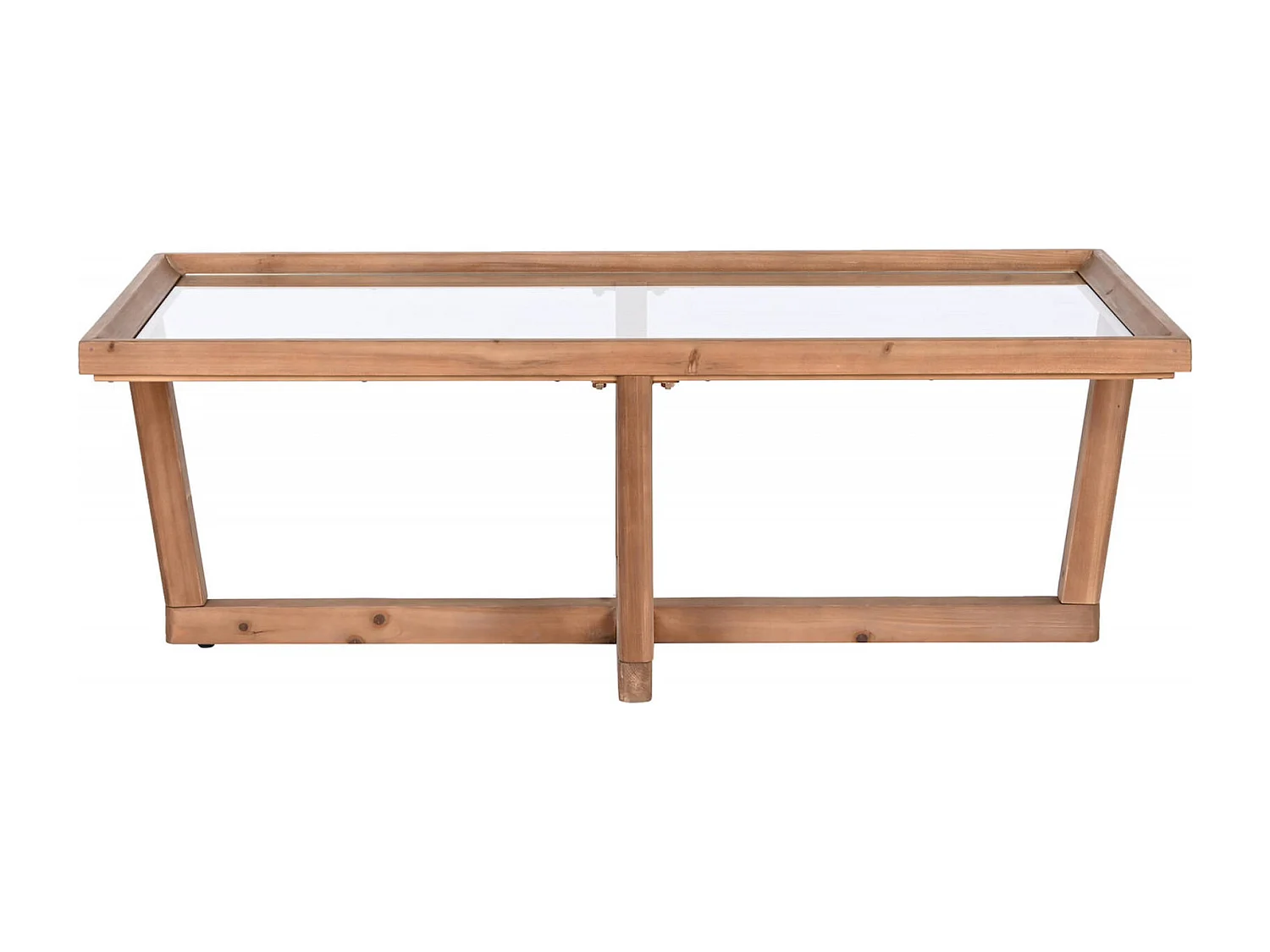 Table basse en verre et bois épicéa élégance naturelle