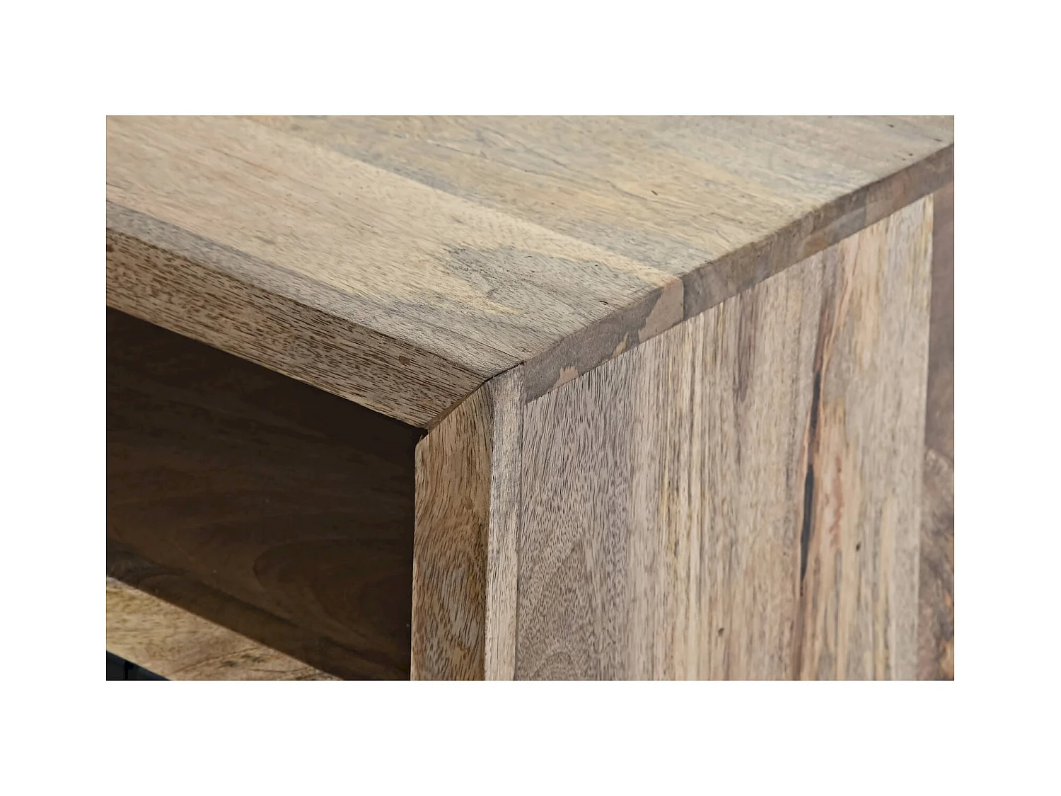 Table basse mango et métal style élégant et robuste